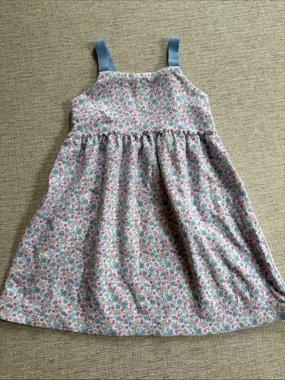 Zara Pink Floral Sundress with Blue Straps